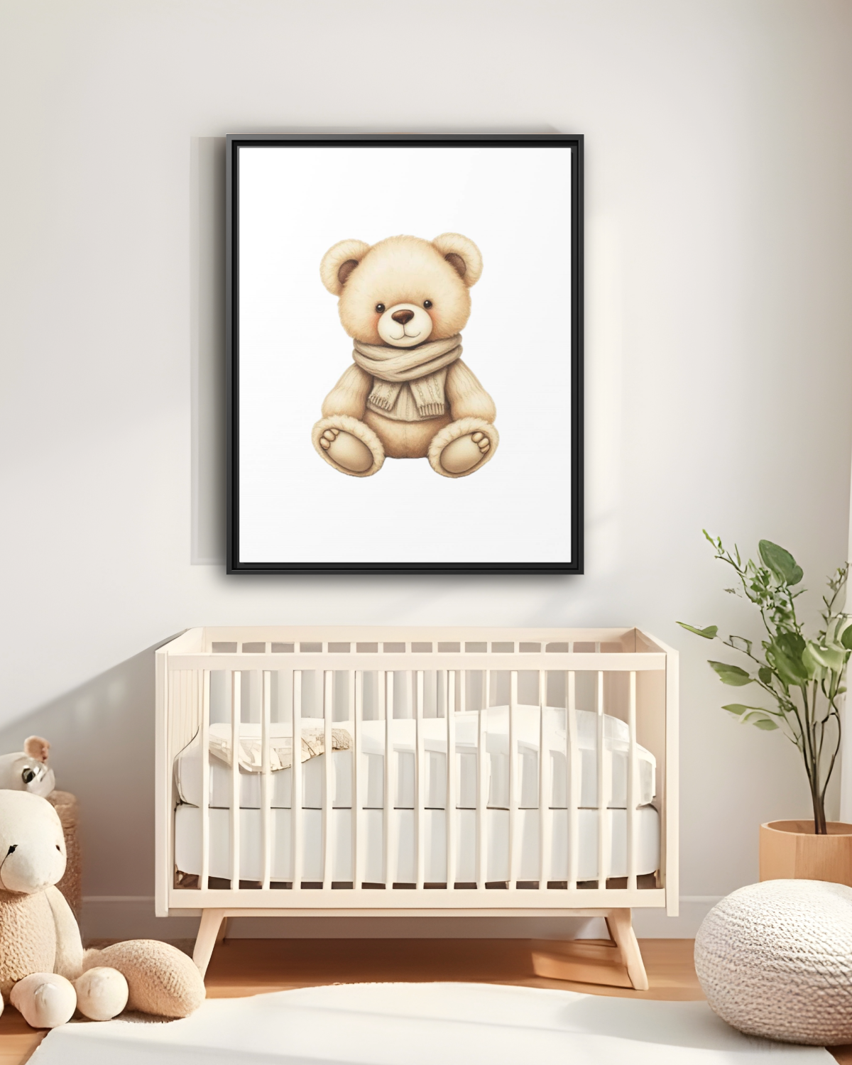 Classic Cozy Teddy Bear on White Background
