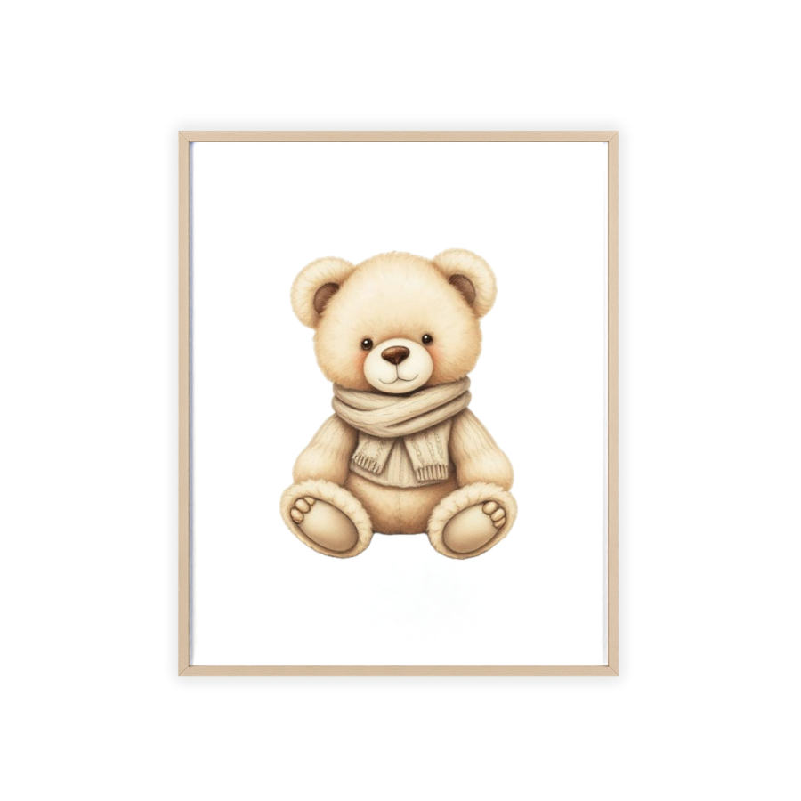 Classic Cozy Teddy Bear on White Background