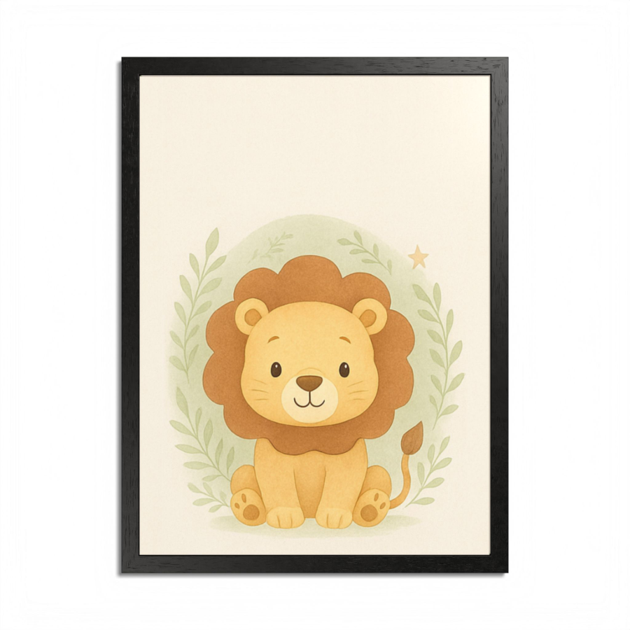 Cute Jungle Lion Fine Arts Poster