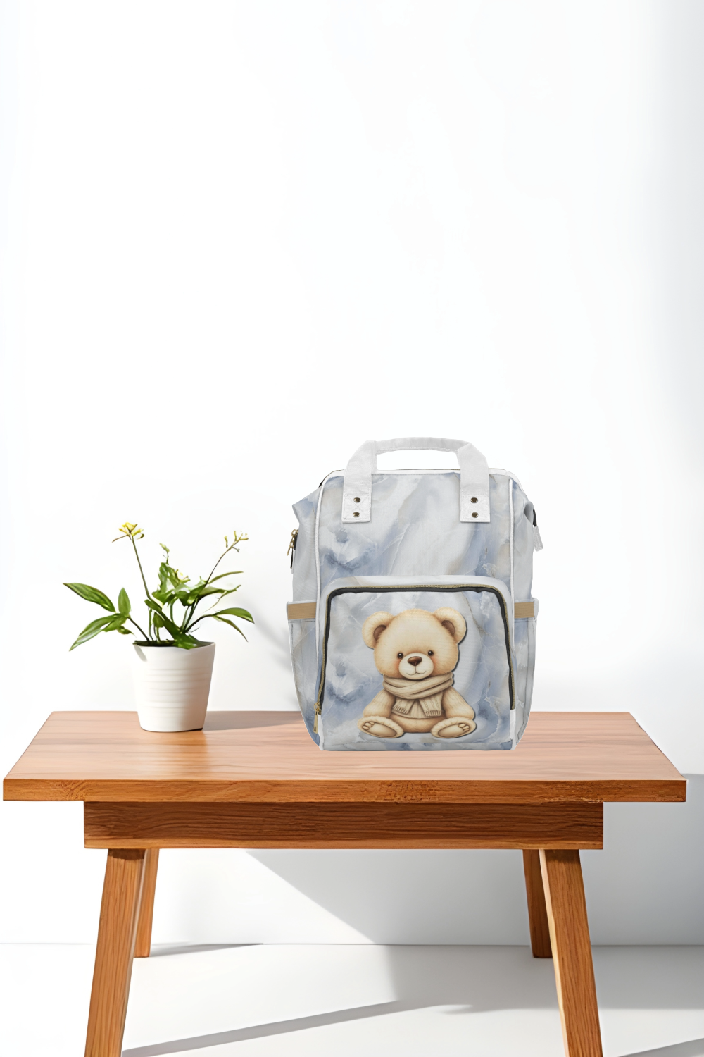 Cute Teddy Bear Diaper Backpack - Baby Bag for Moms, Stylish & Functional