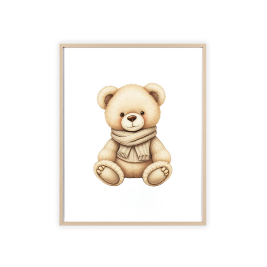 Classic Cozy Teddy Bear on White Background